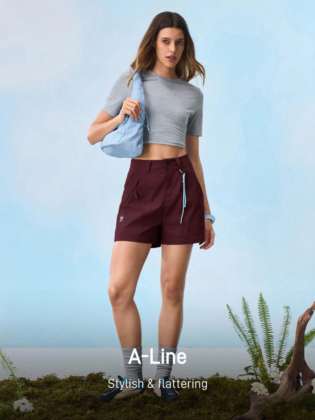 Pantaloni scurți SHEIN, vișiniu