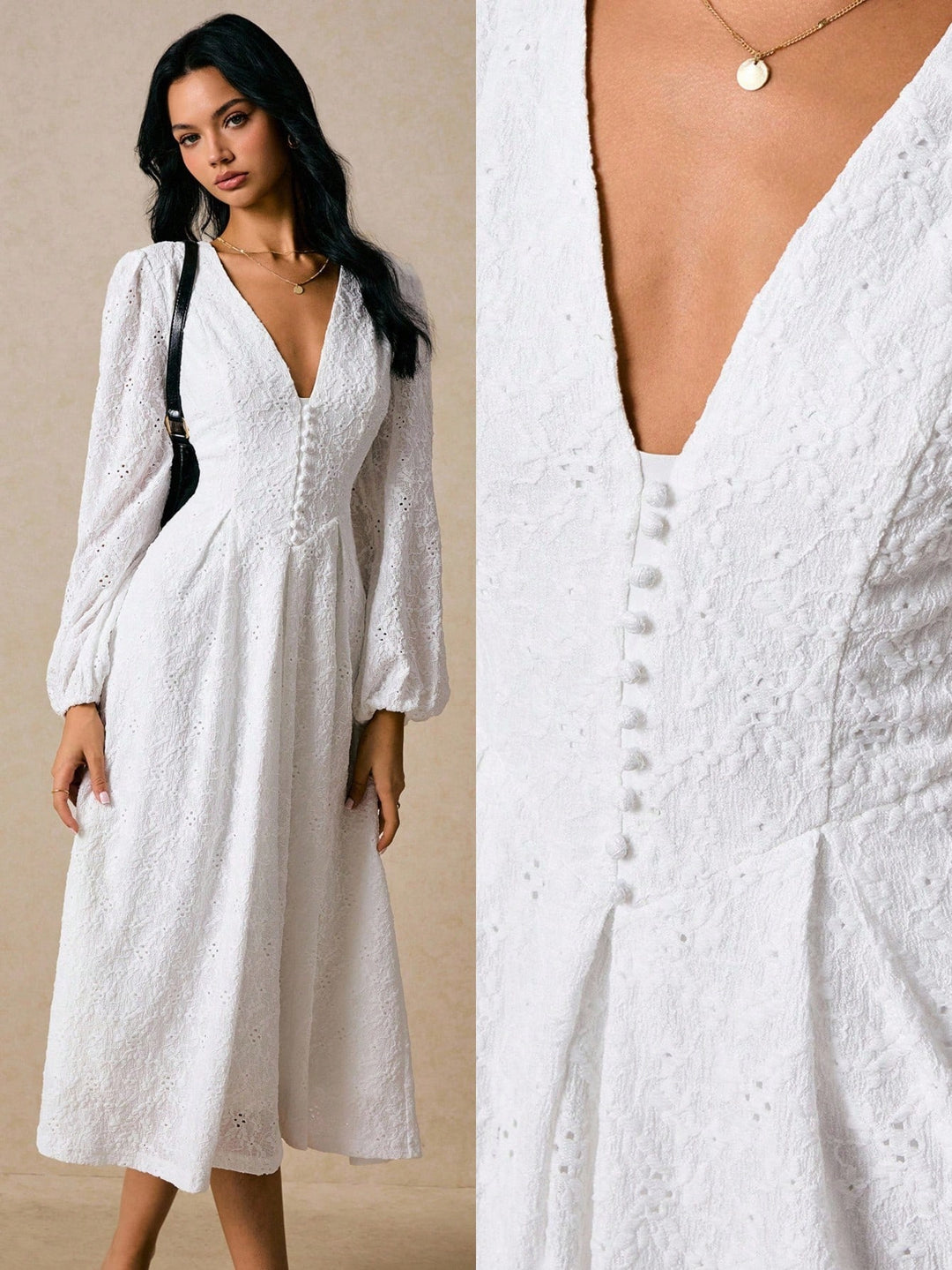 Rochie midi SHEIN, alb