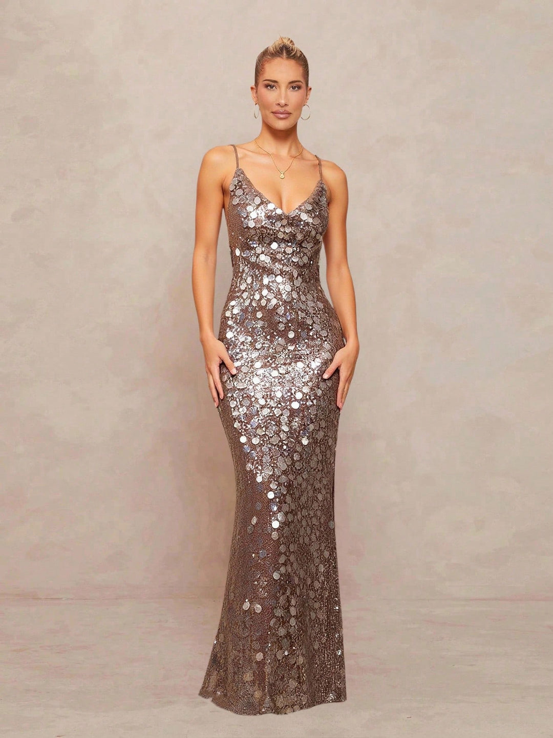 Rochie maxi SHEIN, maro