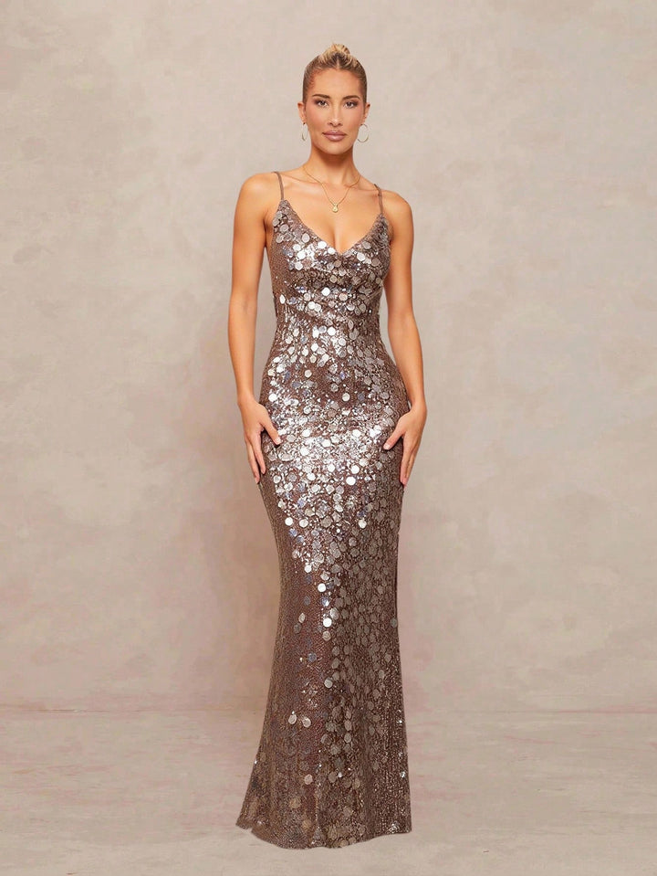 Rochie maxi SHEIN, maro