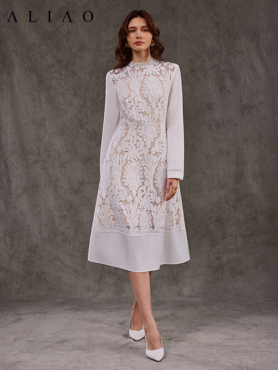 Rochie midi SHEIN, alb