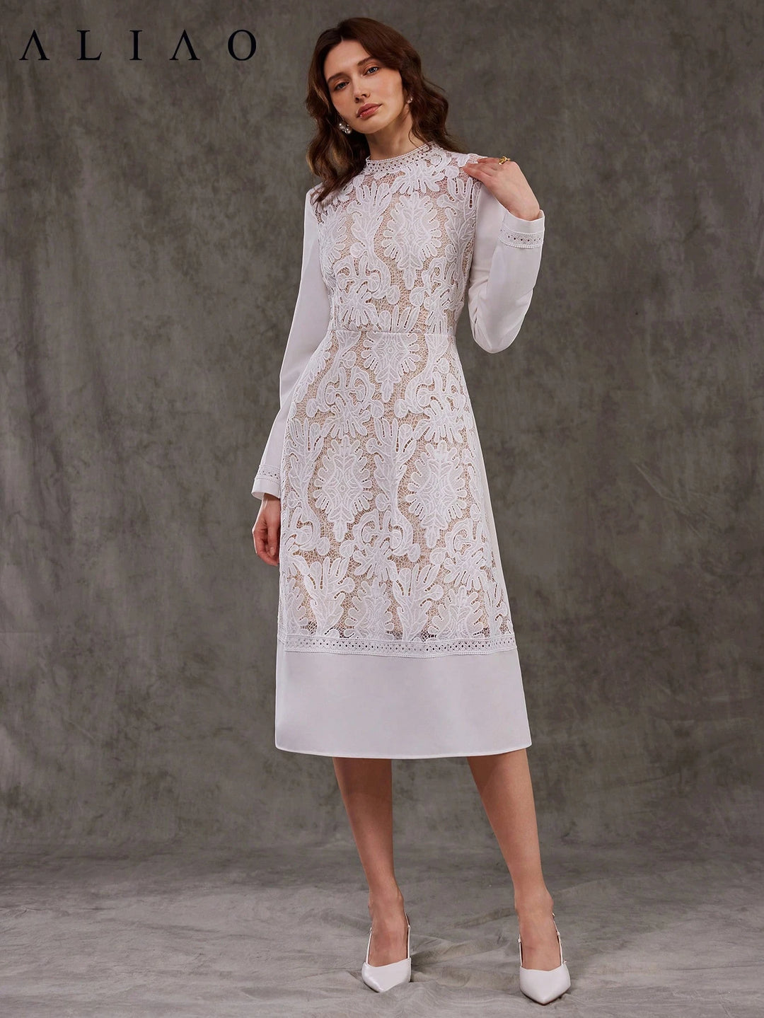 Rochie midi SHEIN, alb
