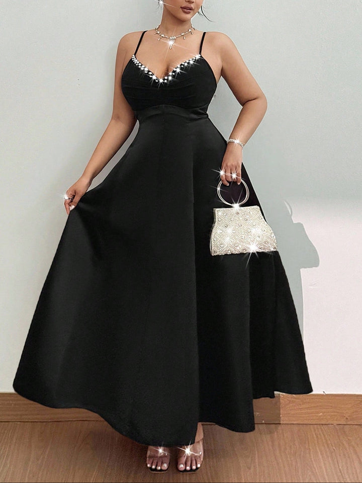 Shein Curve+ maxi ruha, fekete