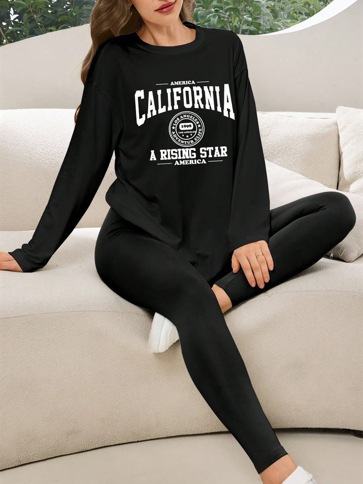 Compleu pijamale SHEIN, negru