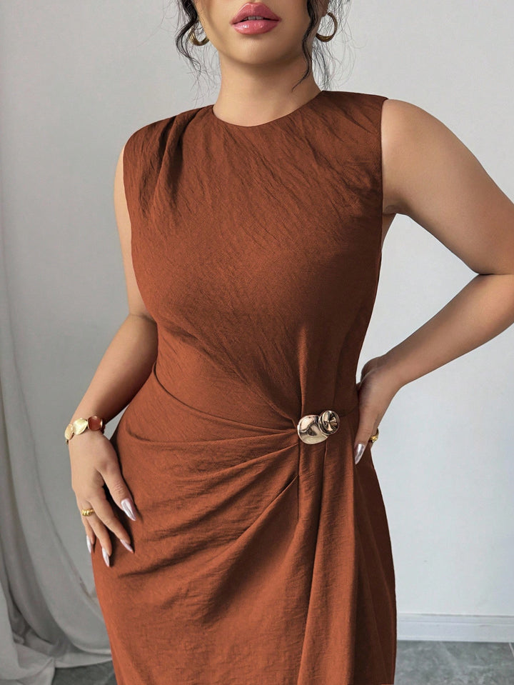 Rochie midi SHEIN, maro