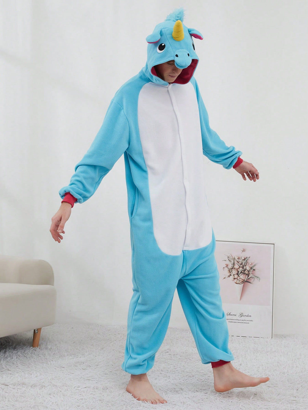 Salopetă de pijama SHEIN, albastru