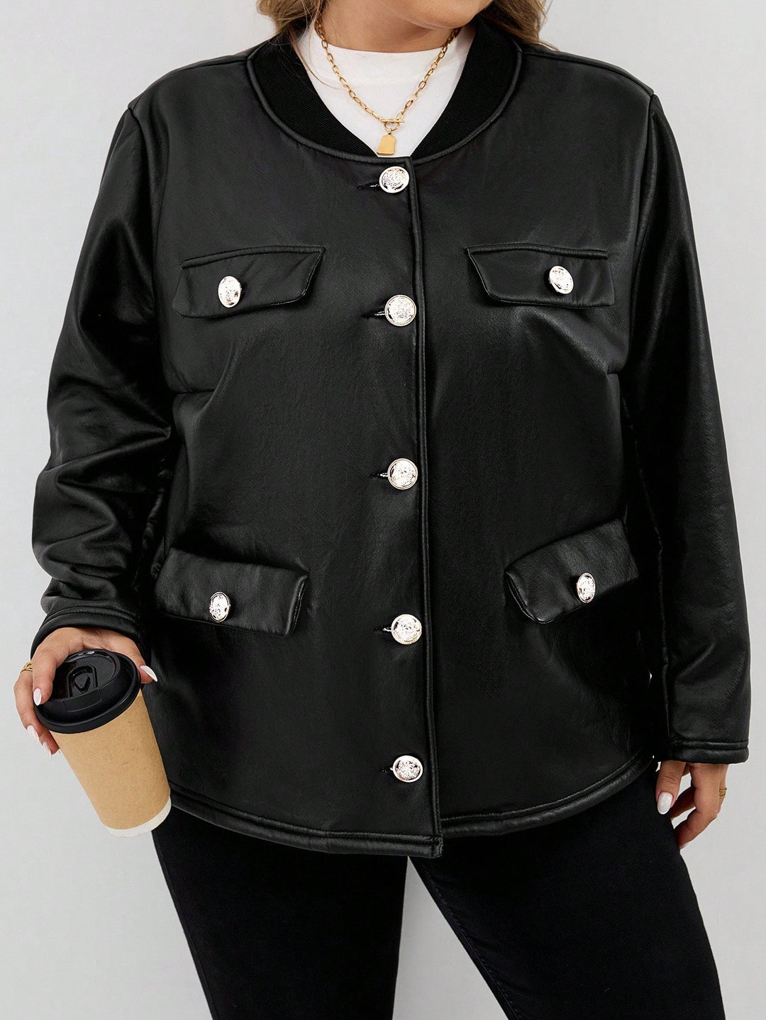 Jachetă Shein Curve+, negru