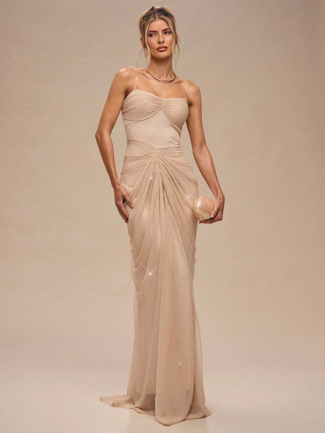 Rochie maxi SHEIN, bej