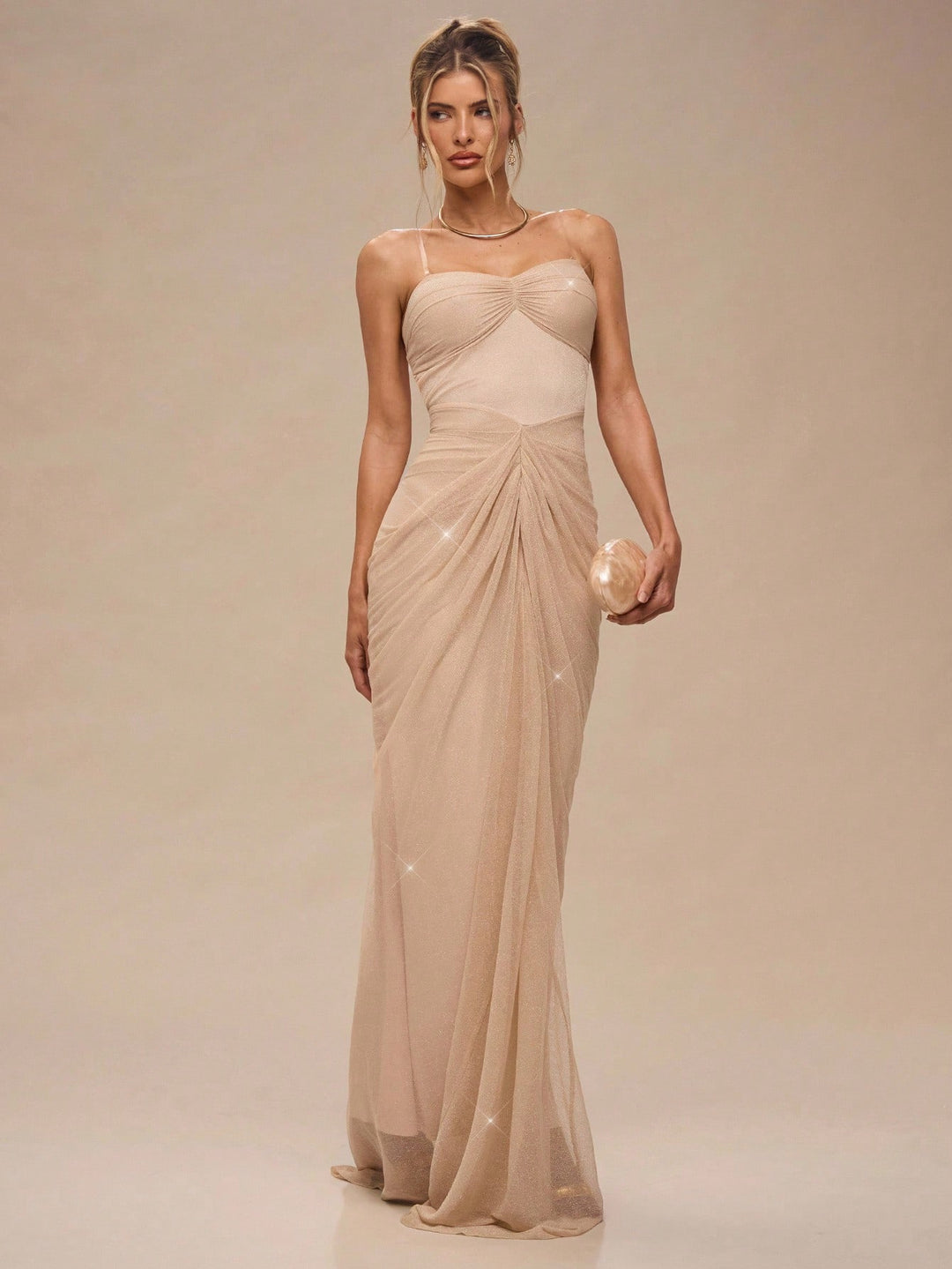Rochie maxi SHEIN, bej