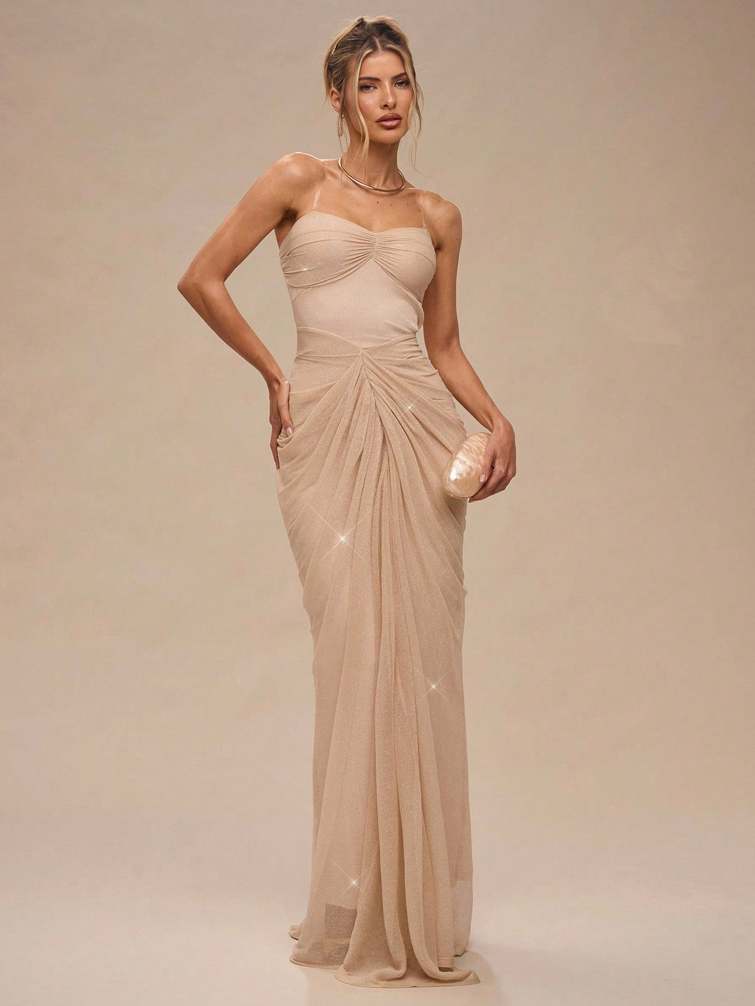 Rochie maxi SHEIN, bej