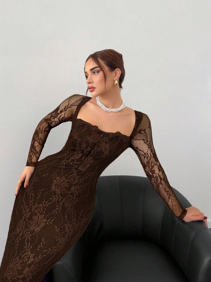 Rochie maxi SHEIN, maro