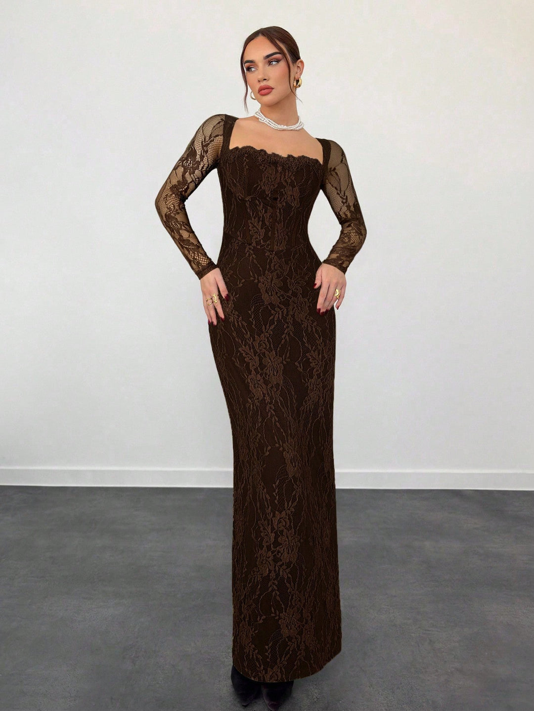 Rochie maxi SHEIN, maro