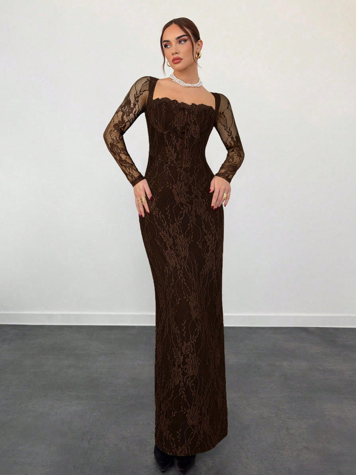 Rochie maxi SHEIN, maro