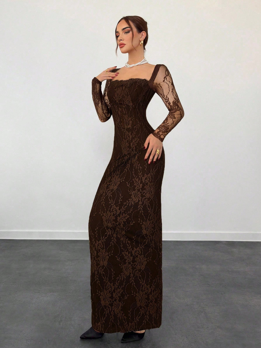 Rochie maxi SHEIN, maro