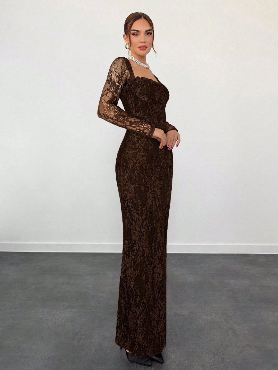 Rochie maxi SHEIN, maro