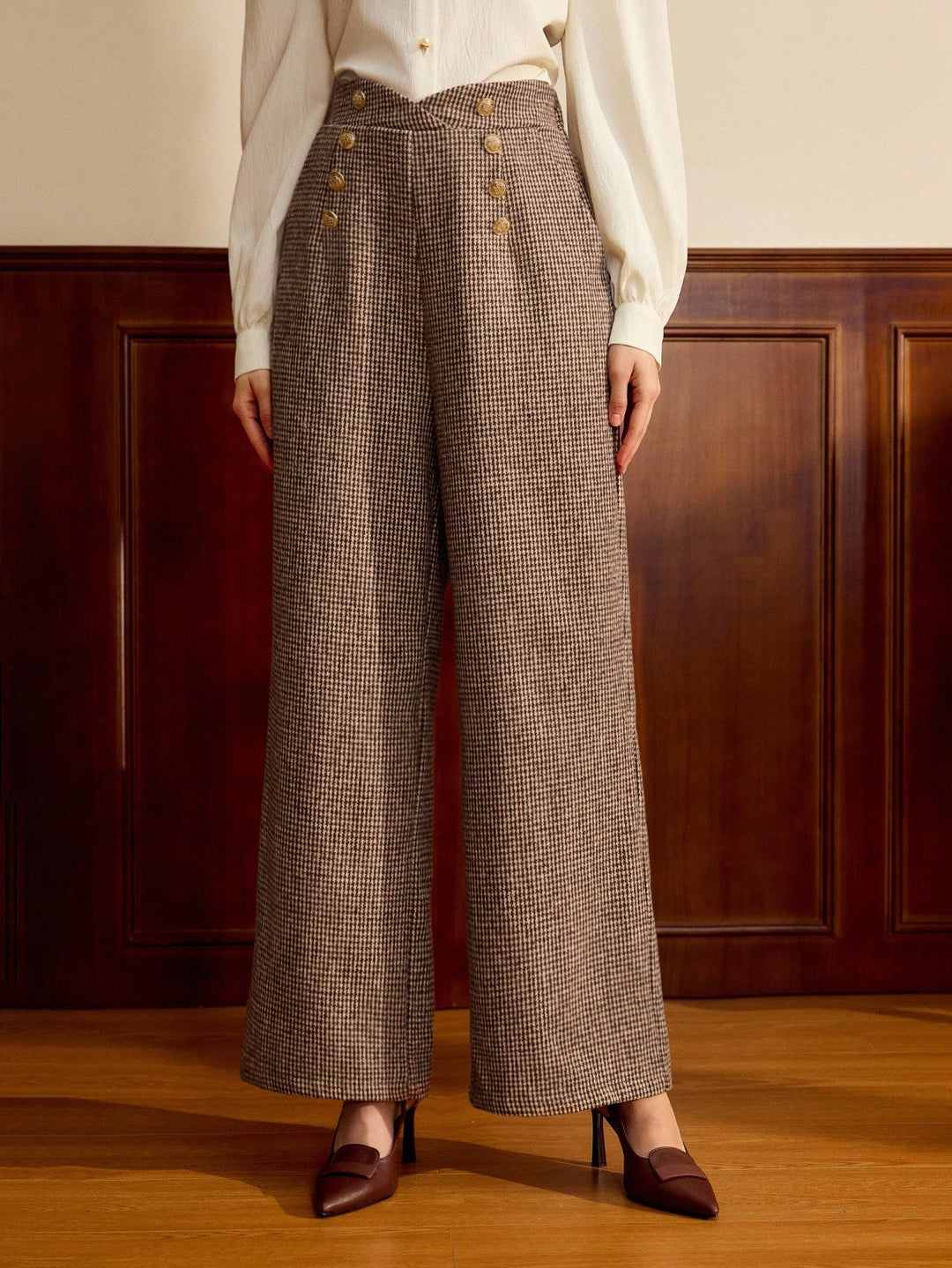 Pantaloni SHEIN, maro