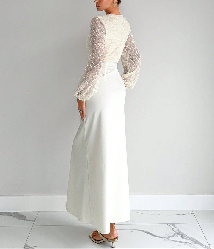 Rochie maxi SHEIN, crem