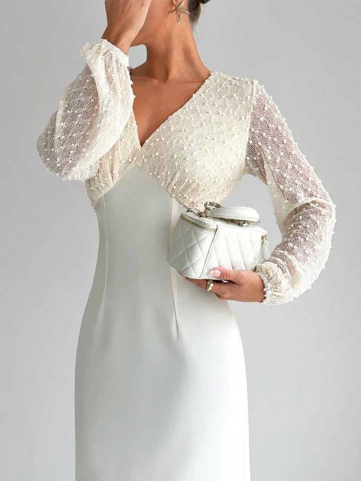 Rochie maxi SHEIN, crem