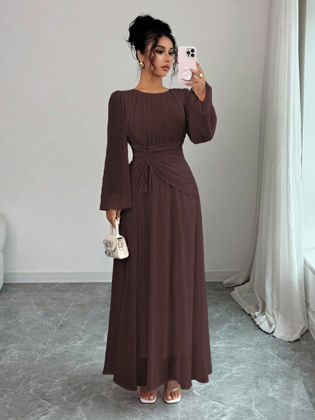 Rochie maxi SHEIN, maro