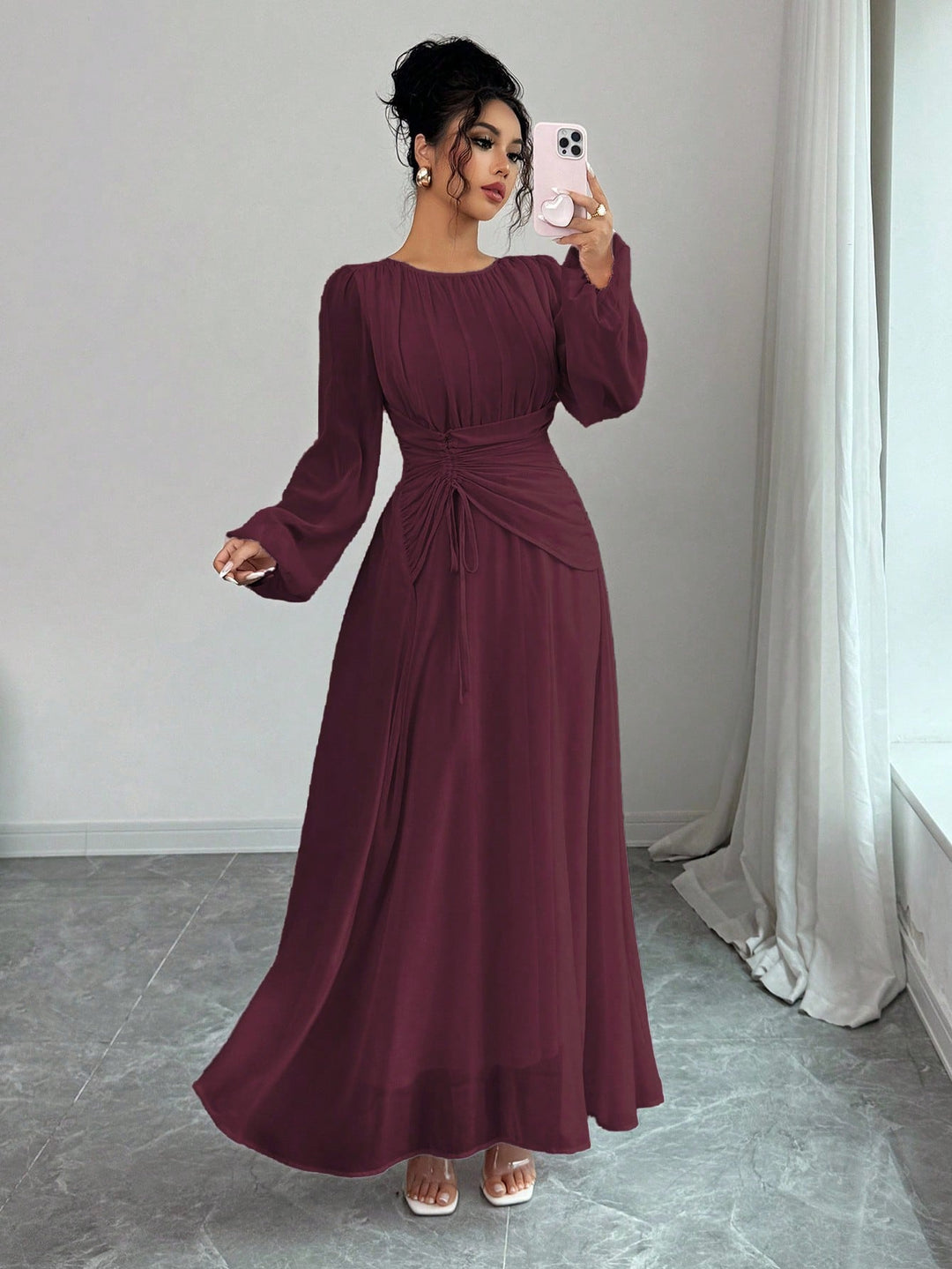 Rochie maxi SHEIN, vișiniu