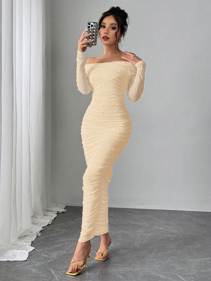 Rochie maxi SHEIN, bej