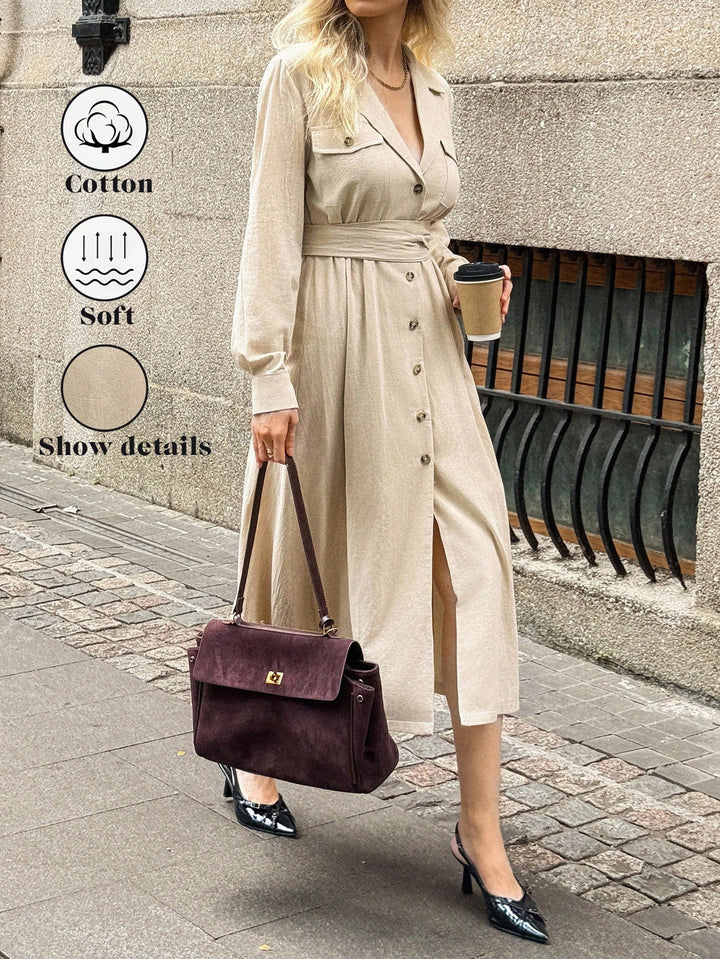 Rochie midi SHEIN, kaki