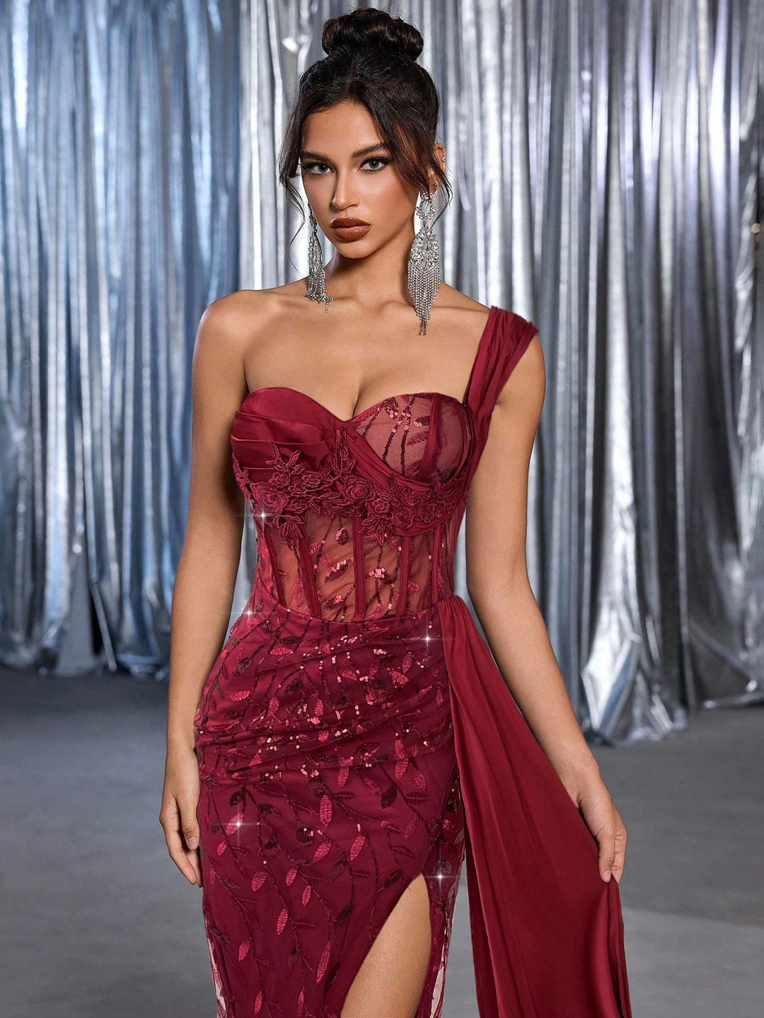 Rochie de ocazie SHEIN, vișiniu