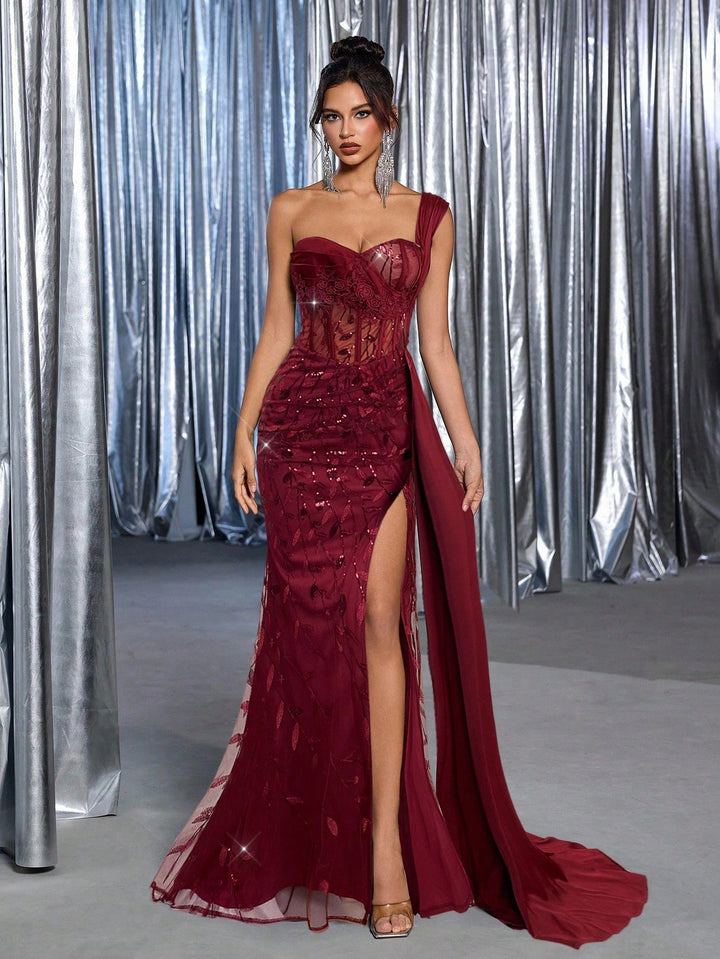 Rochie de ocazie SHEIN, vișiniu