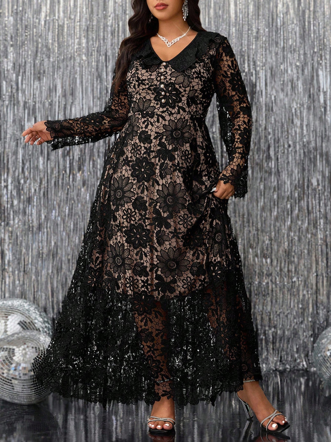 SHEIN maxi ruha, fekete