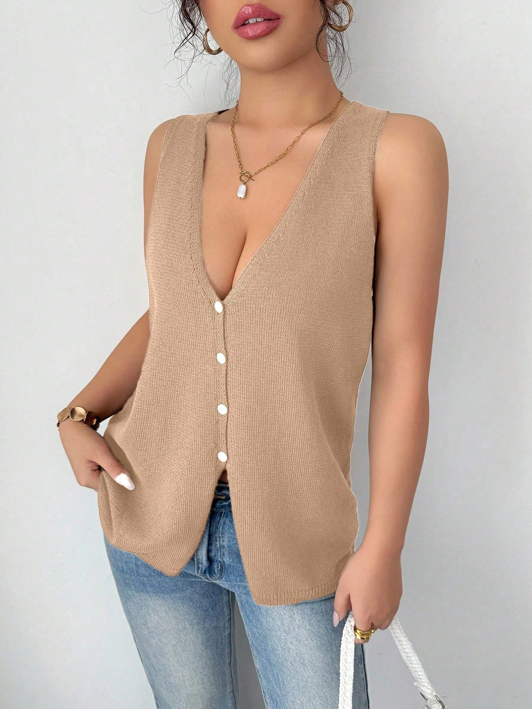 SHEIN mellény, khaki