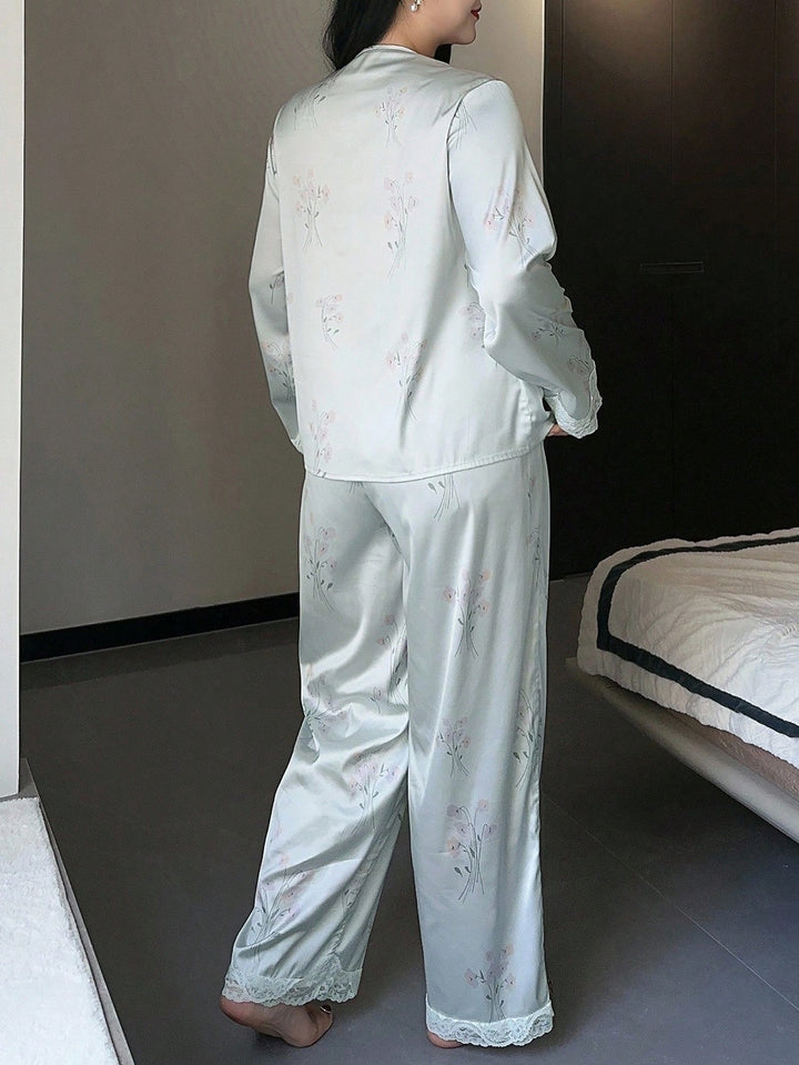 Compleu pijamale SHEIN, verde