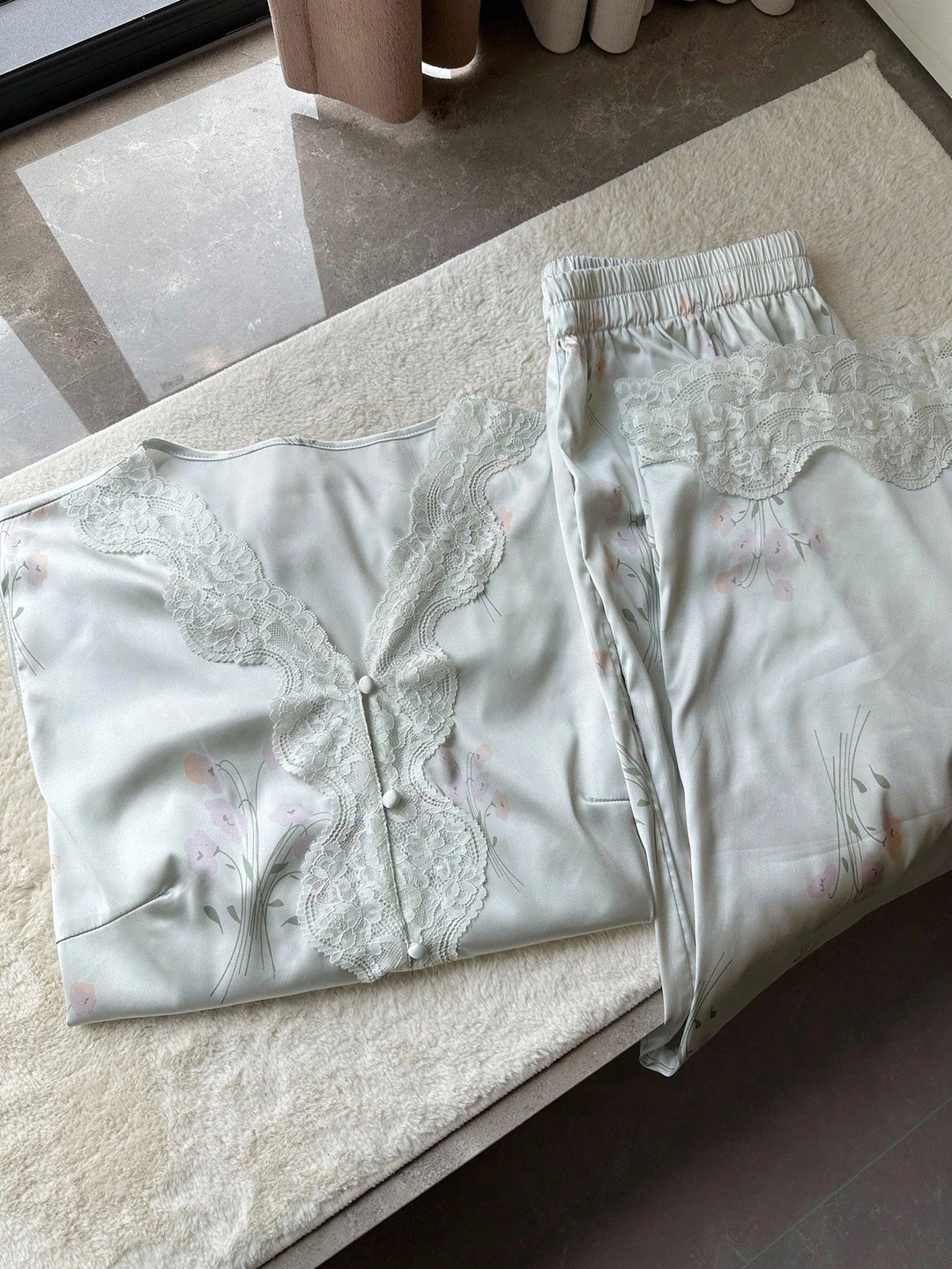 Compleu pijamale SHEIN, verde