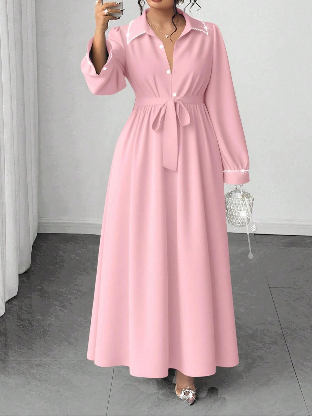 Rochie maxi SHEIN, roz