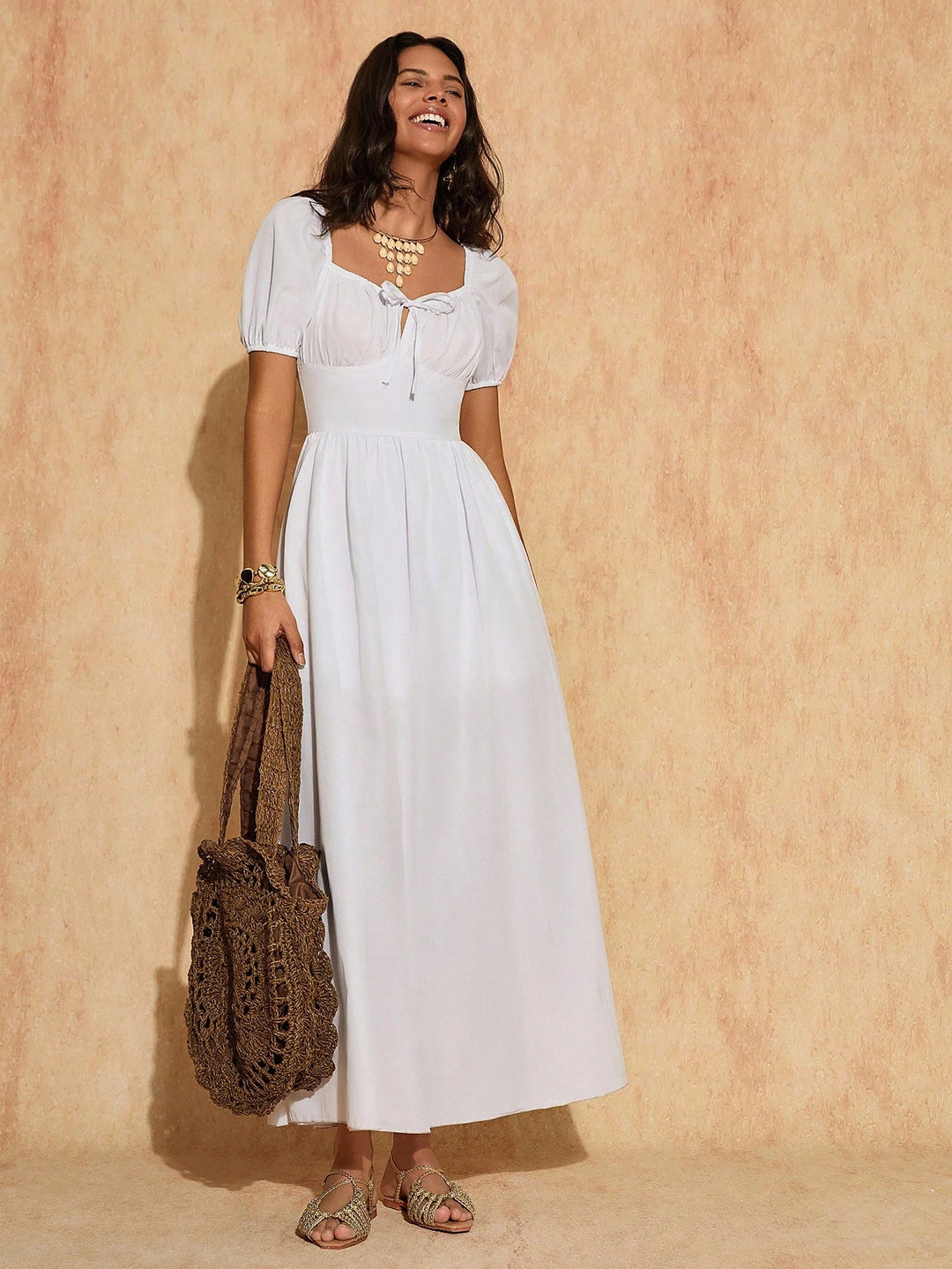 Rochie maxi SHEIN, alb