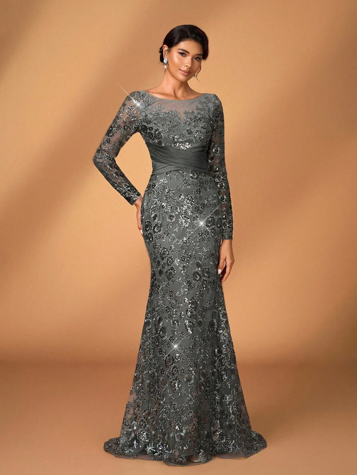 Rochie de ocazie SHEIN, gri