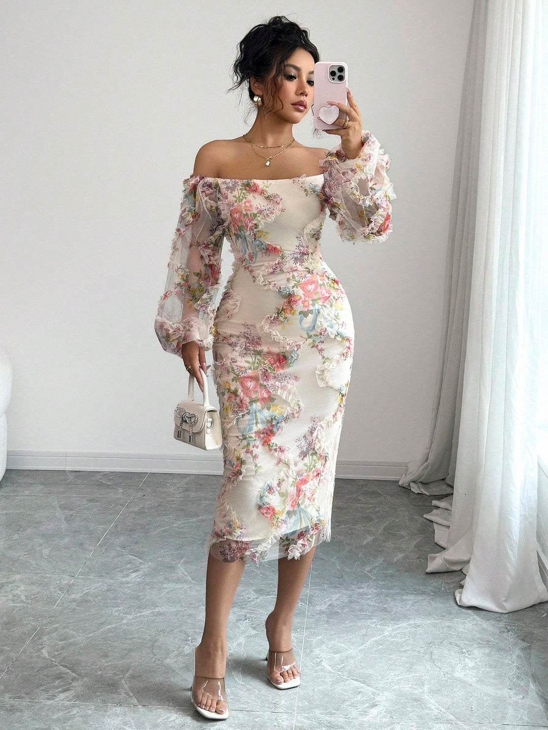 Rochie midi SHEIN, mix culori