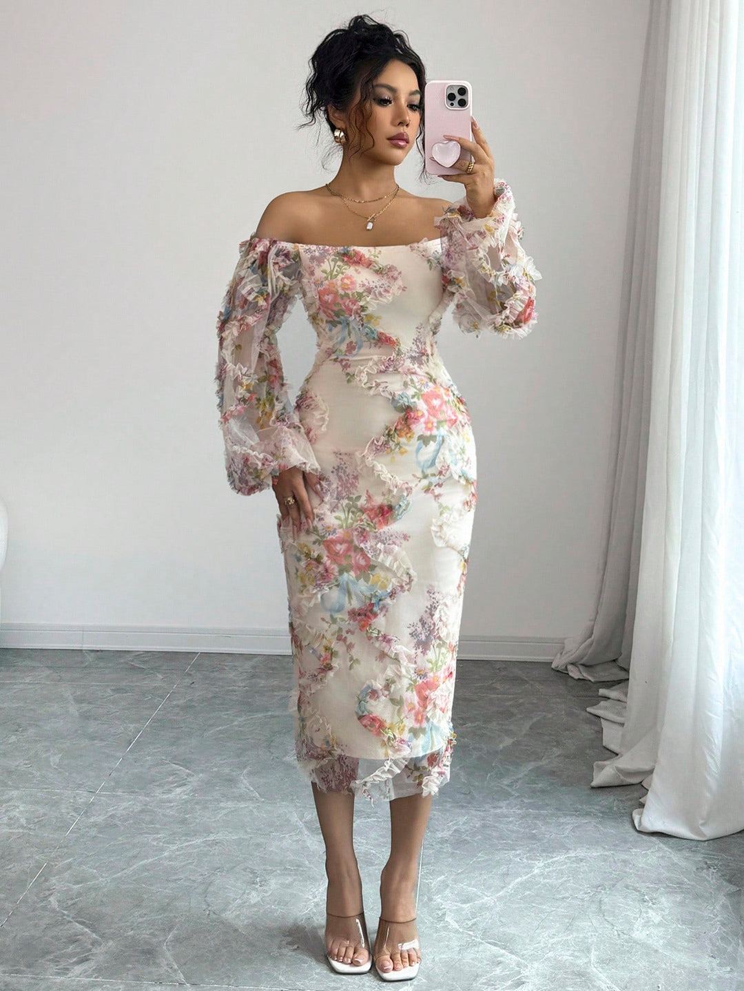 Rochie midi SHEIN, mix culori