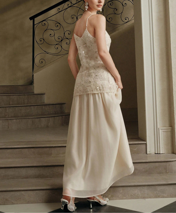 Rochie maxi Shein, crem