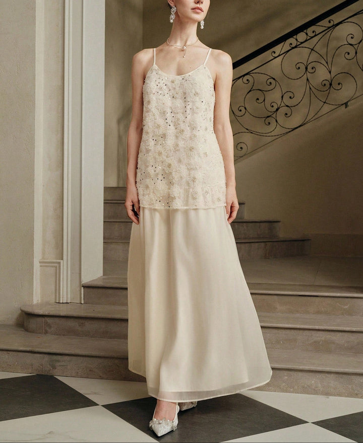 Rochie maxi Shein, crem