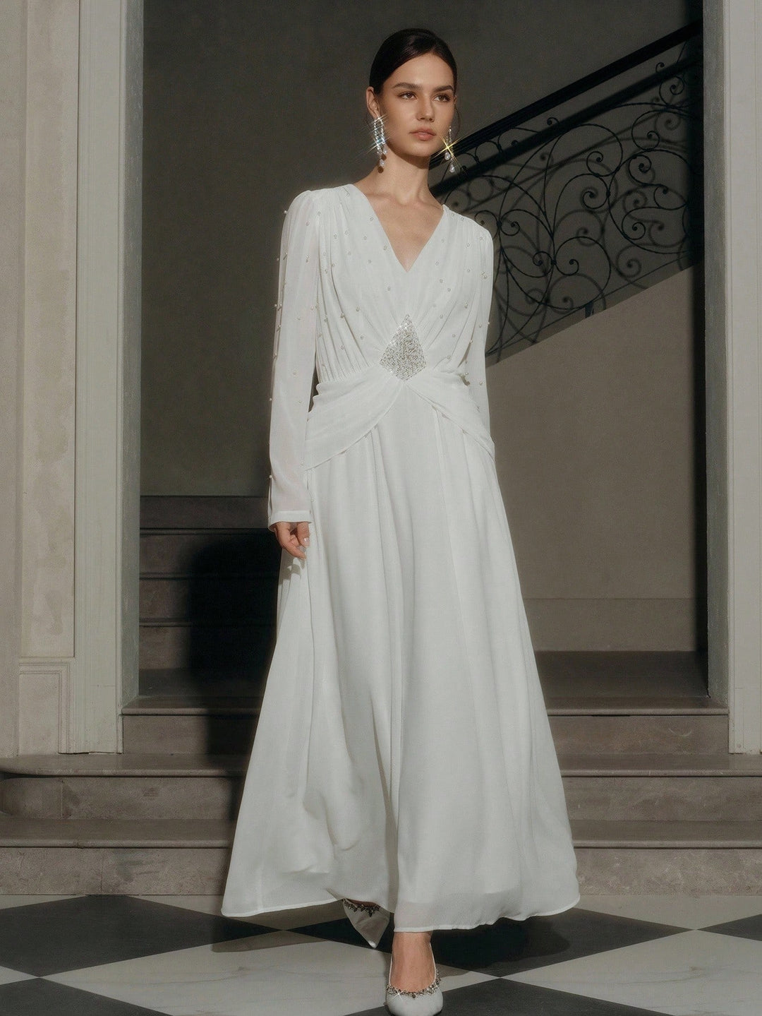 Rochie maxi SHEIN, alb
