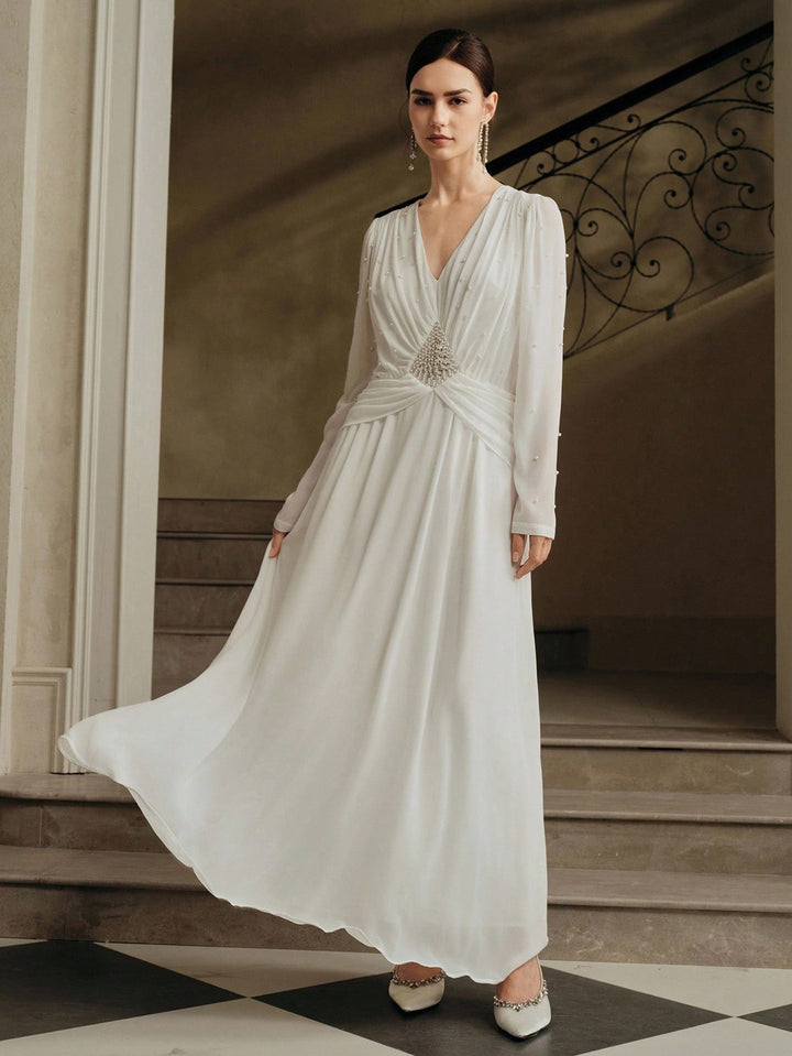 Rochie maxi SHEIN, alb