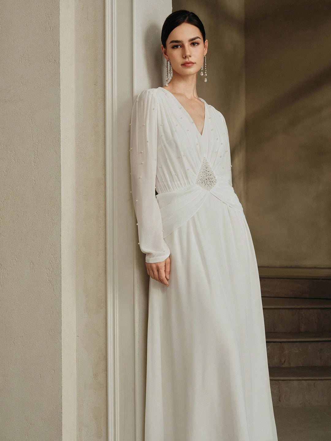 Rochie maxi SHEIN, alb