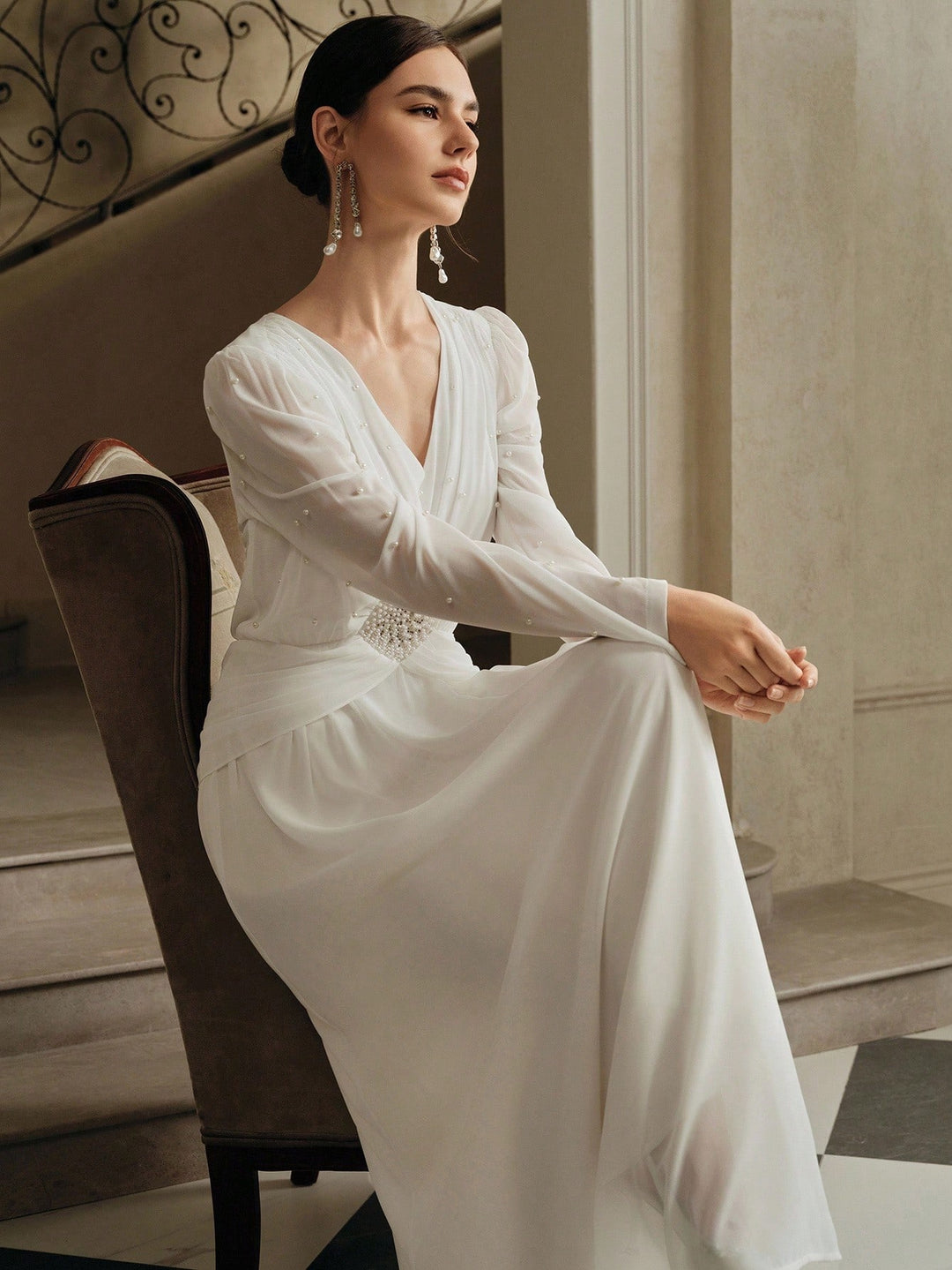 Rochie maxi SHEIN, alb
