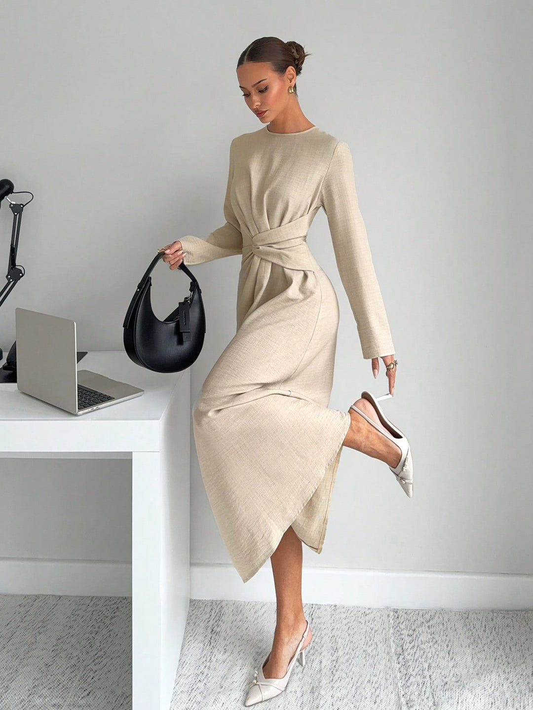 Rochie maxi SHEIN, bej