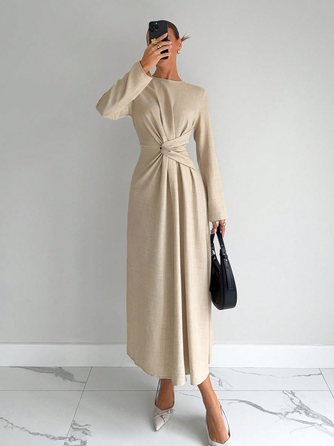 Rochie maxi SHEIN, bej