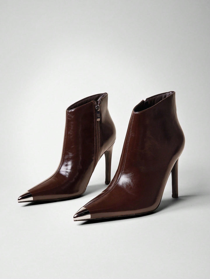 Botine SHEIN, maro