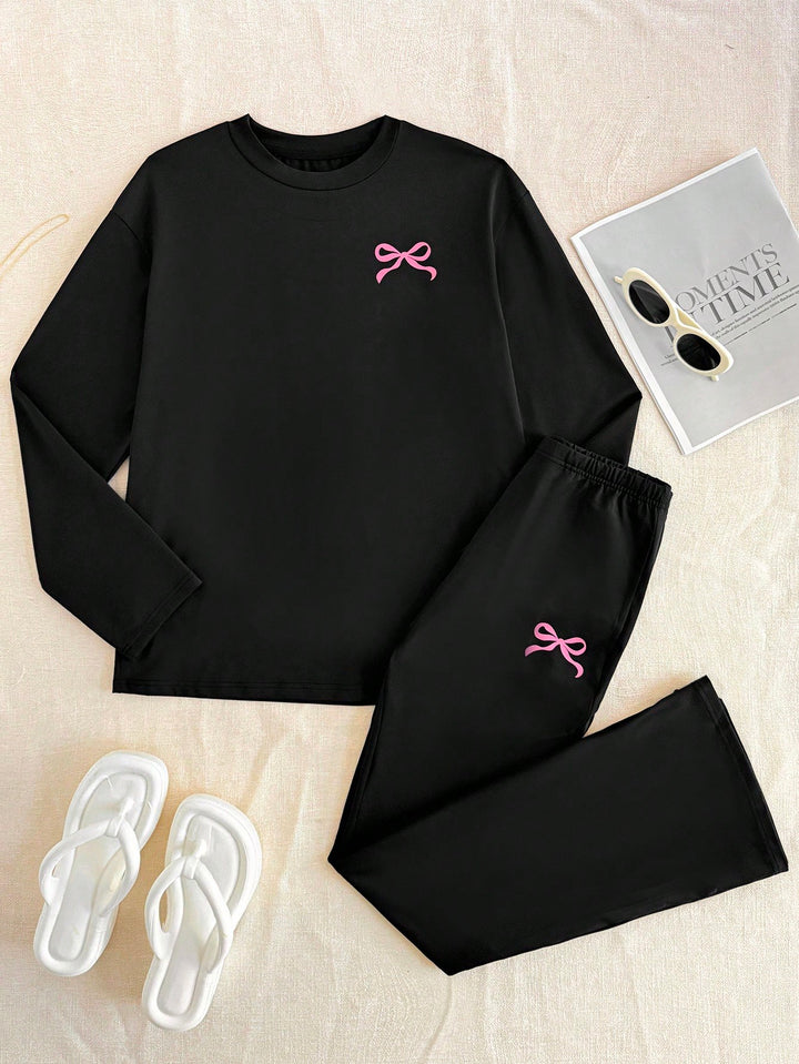 Set tricou și pantaloni SHEIN, negru