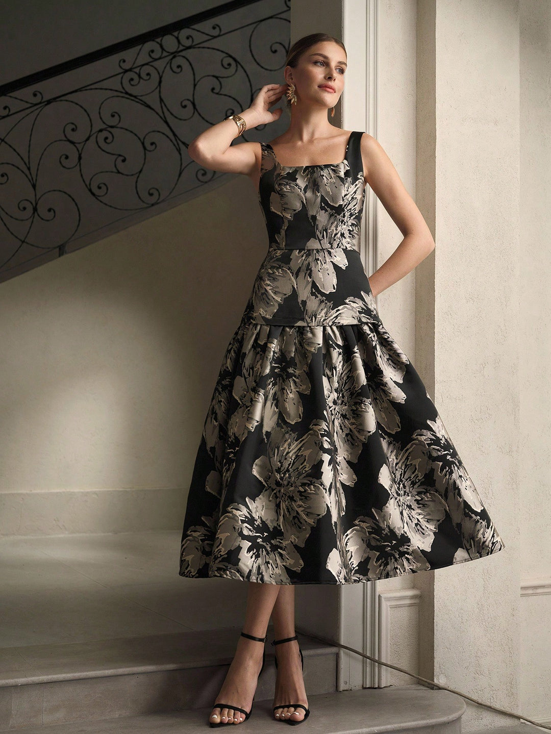 Rochie midi SHEIN, negru