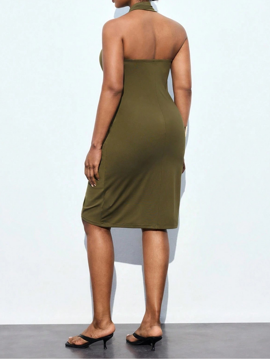 Rochie midi SHEIN, kaki