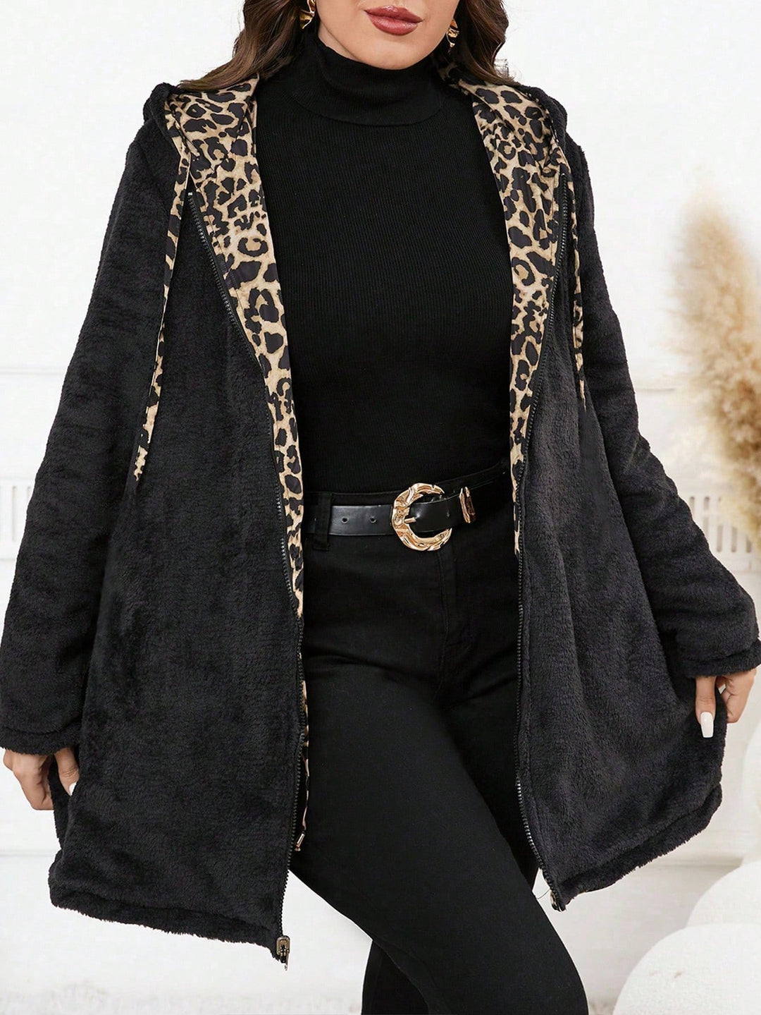 Shein Curve+ megfordítható dzseki, többszínű